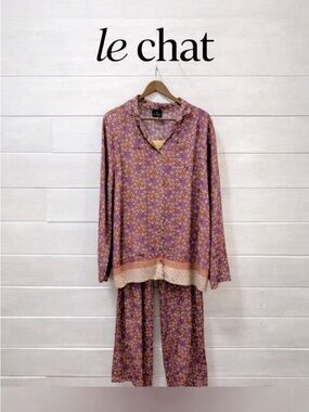 LE CHAT Floral Pajama Set Fuchsia – Size US 12